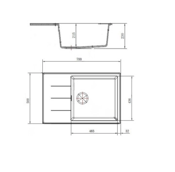 Кухненска мивка 78/50см. бежова (Oatmetal)